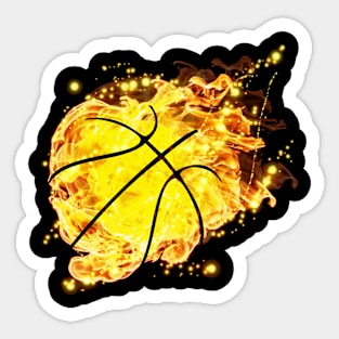 Basketball on Fire Sticker